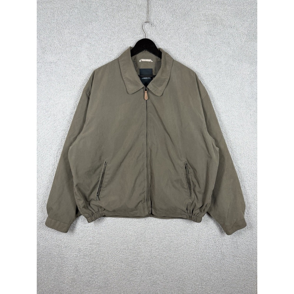 London Fog Jacket Mens 2XL‎ Lightweight Coat Career Preppy Zip Up Pockets